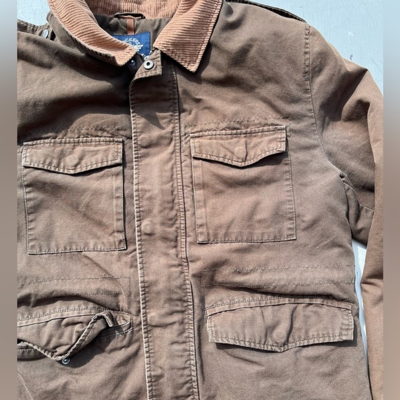 Men's Dockers Jacket Beige Brown Solid XL Chore Work Barn Aviator Utility Cord - Picture 6 of 15